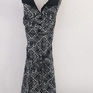 RockSteady Gothic Skull Print Rockabilly Dress Size M